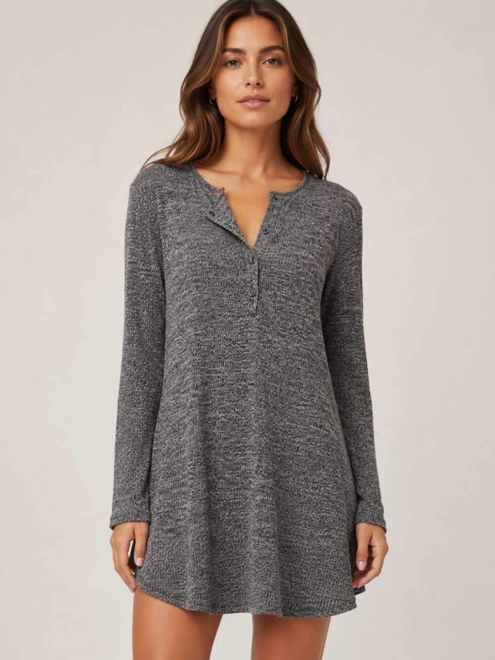 NWT Vintage BCBGeneration Marled Knit Henley Tunic Sweater Dress Size Medium